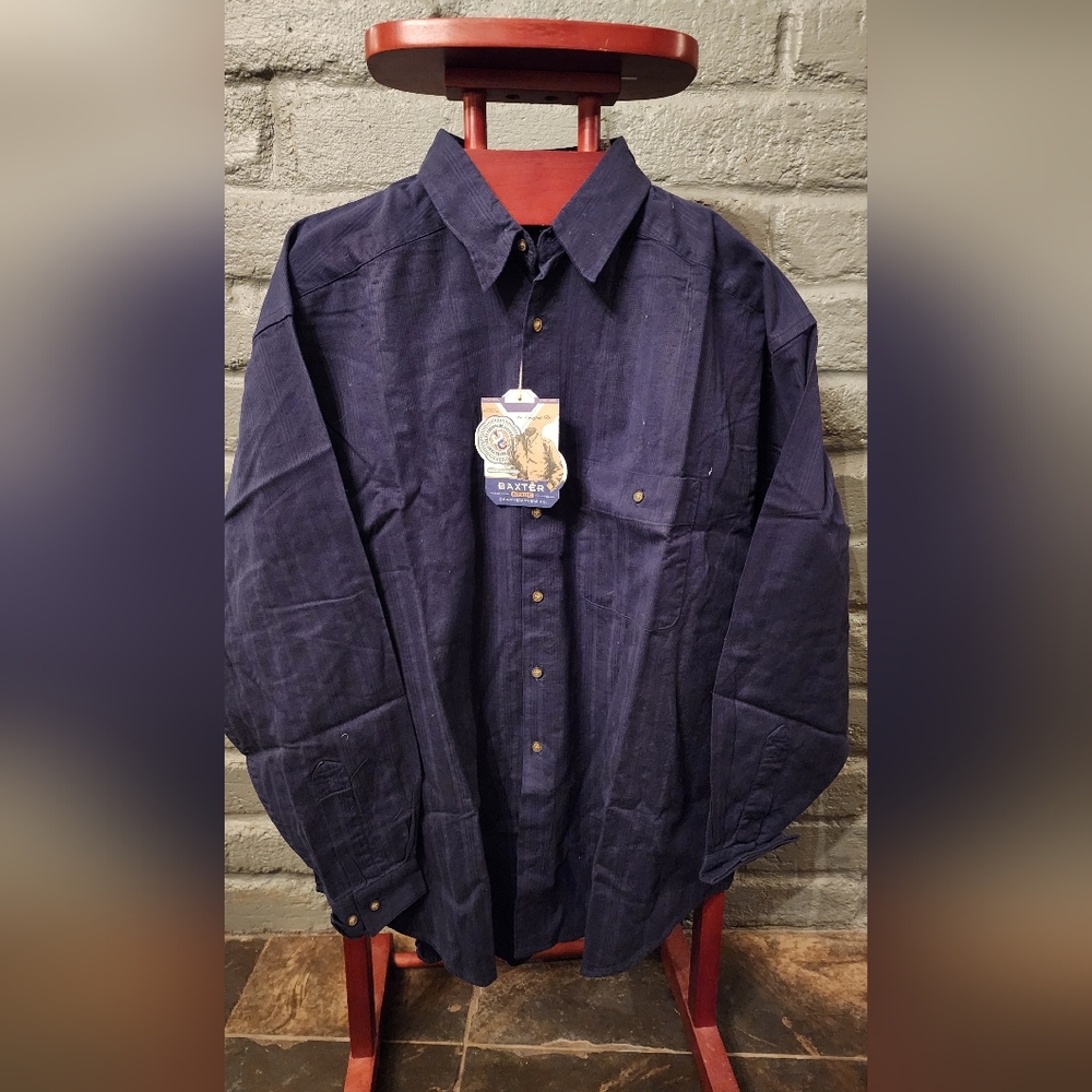 Baxter Men's Navy Blue Dress Shirt 2XL NWT